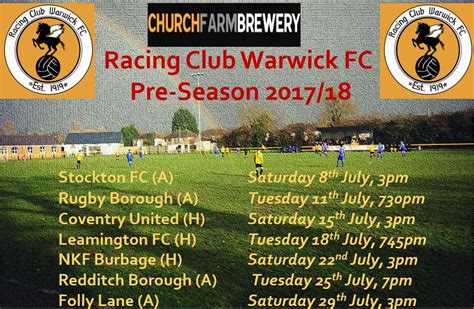 racing club warwick fixtures